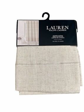 Ralph Lauren Natural Textured Linen-Look Shower Curtain